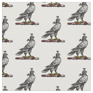 Tissu Faucon de chasse héraldique portant le casque C