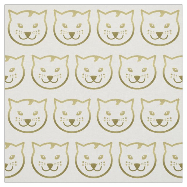 Tissu Faux Gold Chat Face - Couleur arrière - plan perso (Échantillon)
