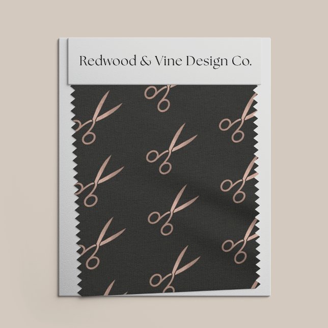 Tissu Faux Rose Gold Hair Salon Ciseaux Motif (Créateur téléchargé)