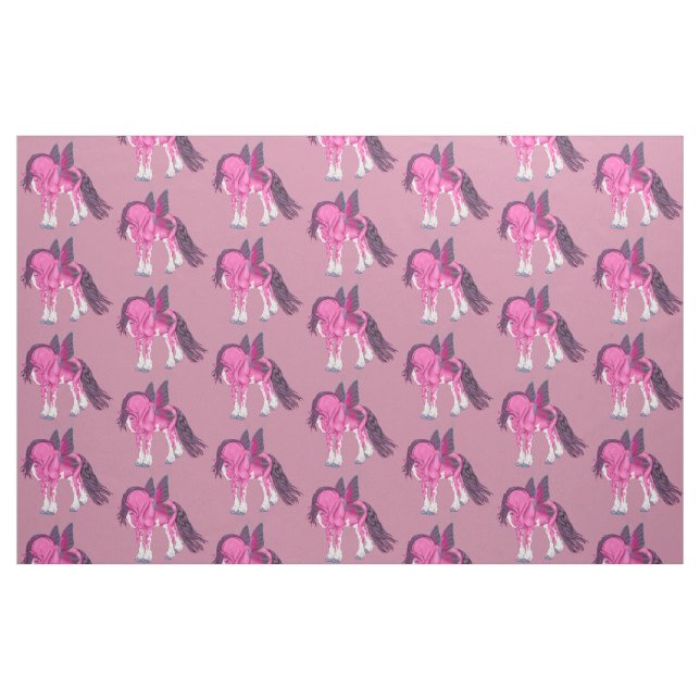 Tissu Fée Pixie Fantastique Cheval Clydesdale (Fat Quarter)