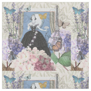 Tissu Femme élégante bleue Robe florale fantaisie 
