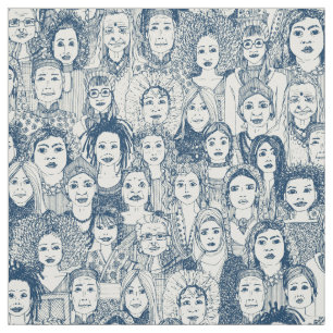 Tissu femmes du monde bleu