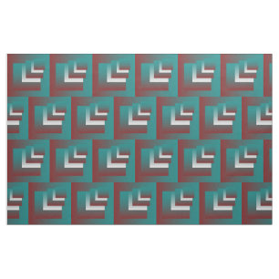 Tissu Fenêtres en blanc bordeaux turquoise