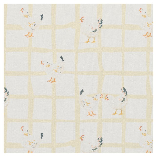 Tissu Ferme de poulets jaune ferme mère poule bébé pouss (Fermer)