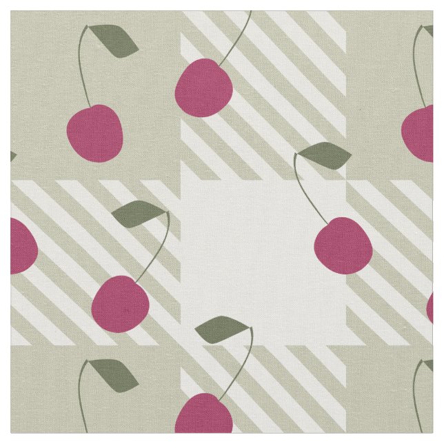 Tissu Ferme moderne Pink En vichy et cerises Plaid (Fermer)