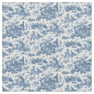 Tissu Ferme vintage Rustique Français Toile Bleu & Blanc