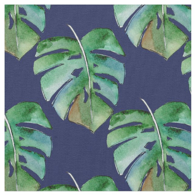 Tissu Fermes de la jungle en bleu (Fermer)
