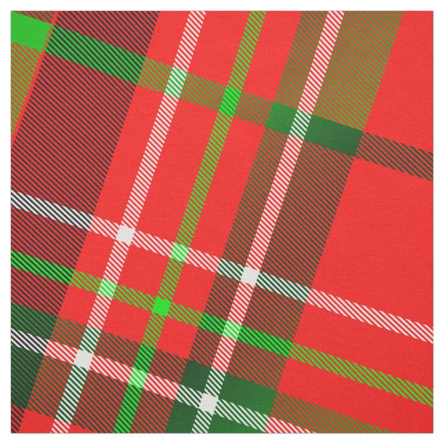 Tissu Festif Tartan Plaid Motif rouge vert (Échantillon)