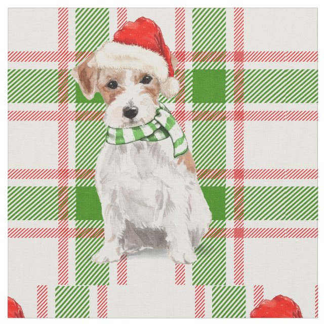 Tissu Festive Plaid et Jack Russell Terrier Noël (Fermer)