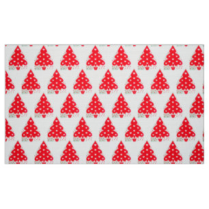 TISSU FÊTE DE VACANCES DE NOËL ROUGE