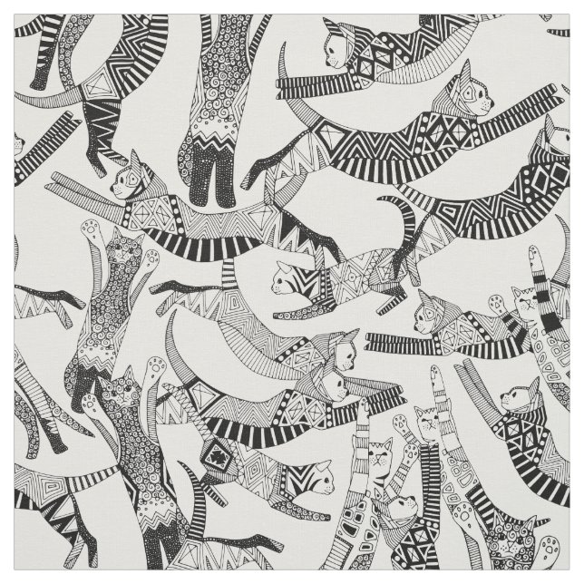 Tissu fête du chat noir (Échantillon)