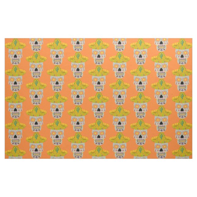 Tissu Fête mexicaine du crâne mort (Fat Quarter)