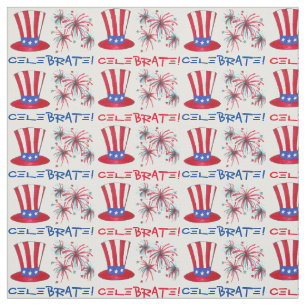 Tissu Fêter le 4 juillet USA Fireworks Patriotic