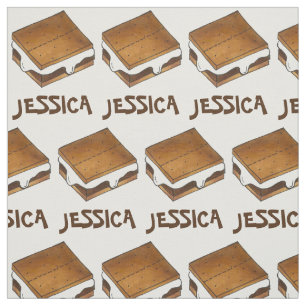 Tissu Feu de camp de Marshmallow personnalisé S'mores Sm