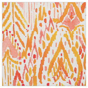 Tissu FEU DE GUERRE Boho Chic Ikat Aquarelle Tribale