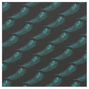 Tissu Feuillage de feuille de palmier motif jungle noir