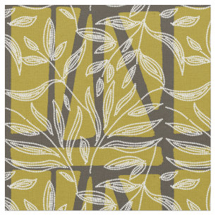 Tissu feuillage tropical Formes géométriques vert citron