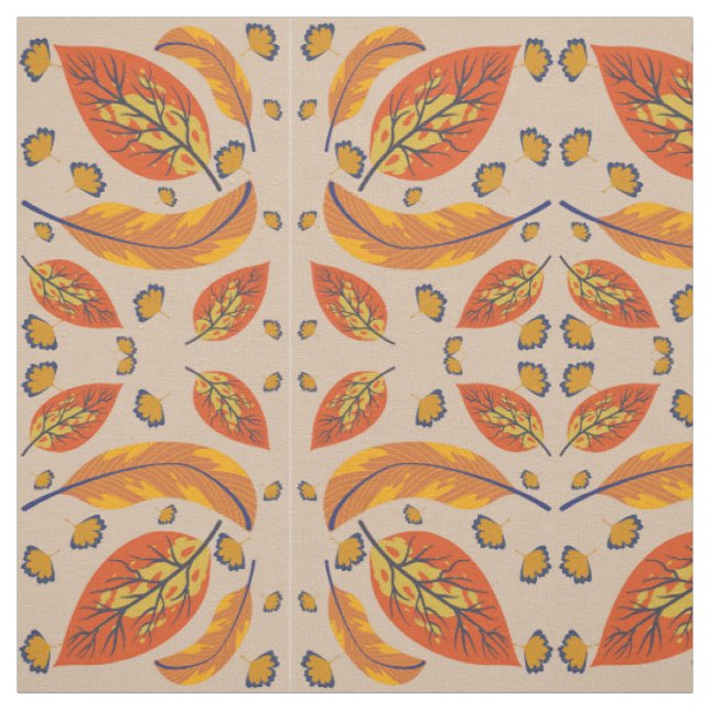 Tissu feuille beige (Échantillon)