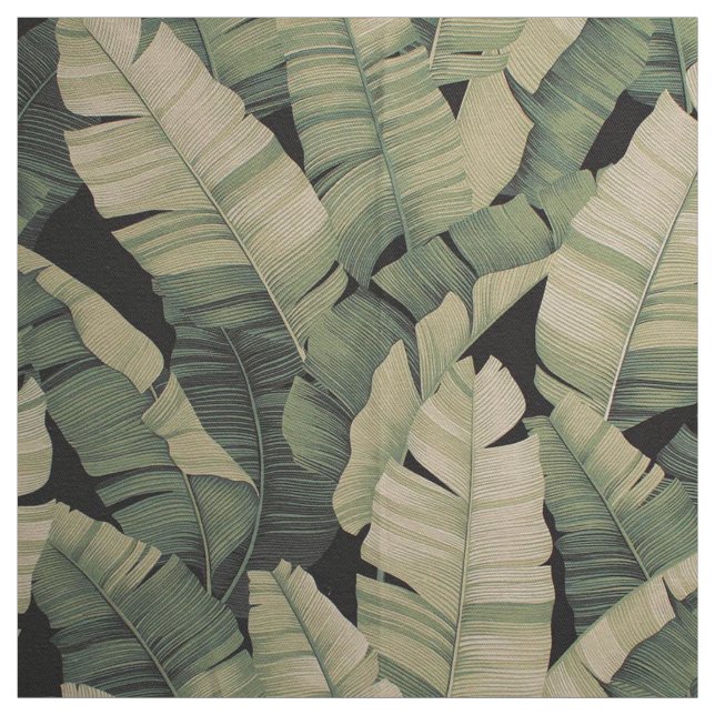 Tissu Feuille botanique vintage de banane d'impression (Échantillon)