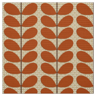 Tissu Feuille danois de la moitié du siècle, brun de