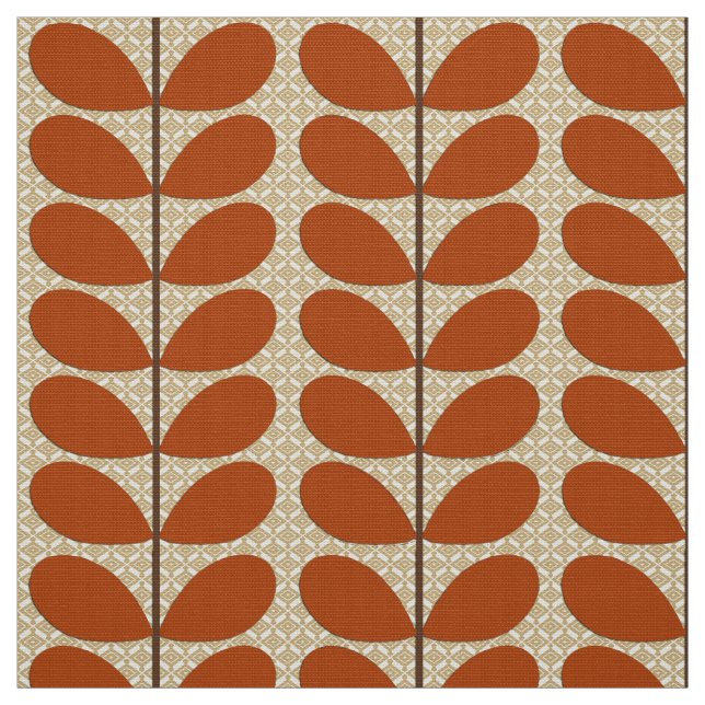 Tissu Feuille danois de la moitié du siècle, brun de (Échantillon)
