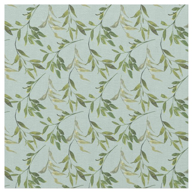 Tissu Feuille d'aquarelle botanique (Fermer)