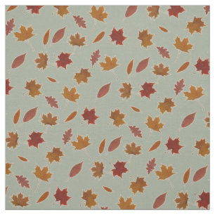 Tissu Feuille d'automne photographique sur la couleur