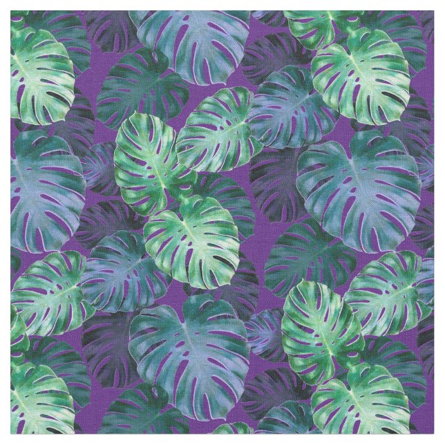 Tissu Feuille de Monstera Tropical (Fermer)