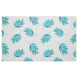 Tissu Feuille de palmier bleu-vert