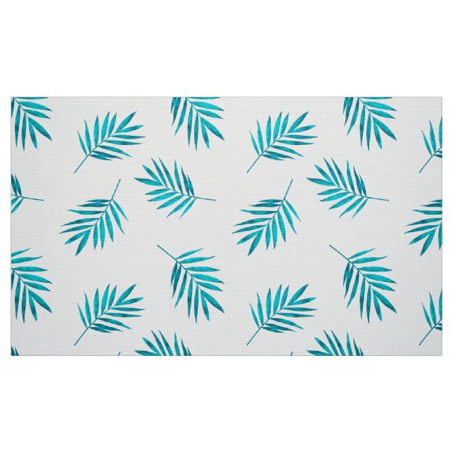 Tissu Feuille de palmier bleu-vert (Fat Quarter)