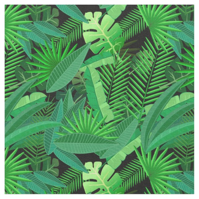 Tissu Feuille de palmiers tropicaux (Fermer)