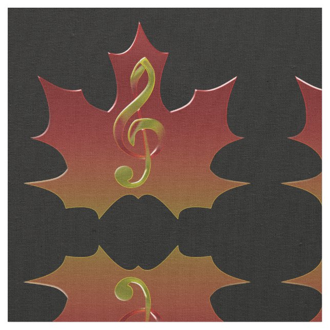 Tissu Feuille d'érable rouge dans l'harmonie des couleur (Fermer)