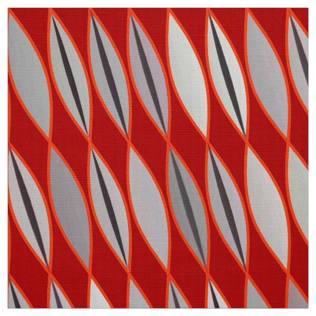 Tissu Feuille moderne de la moitié du siècle, rouge (Échantillon)