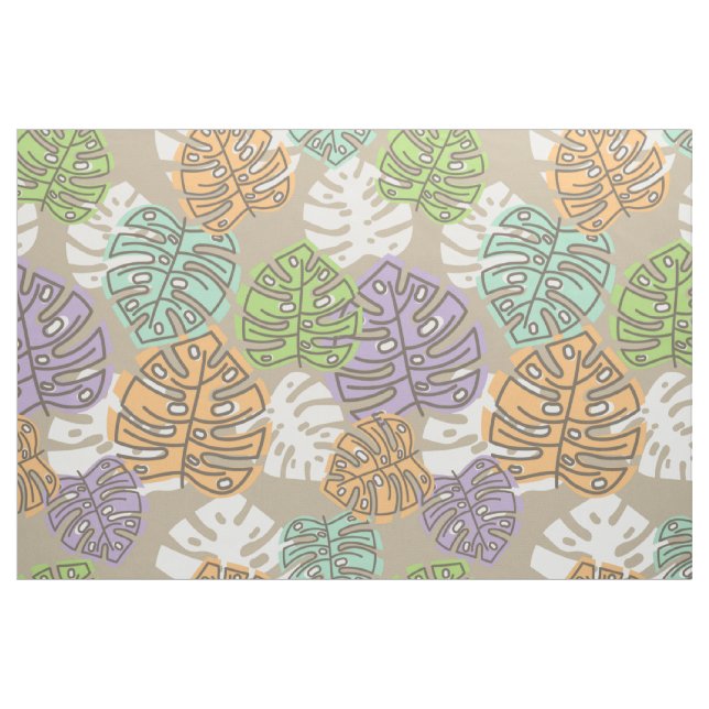 tissu feuille pastel (Yard)