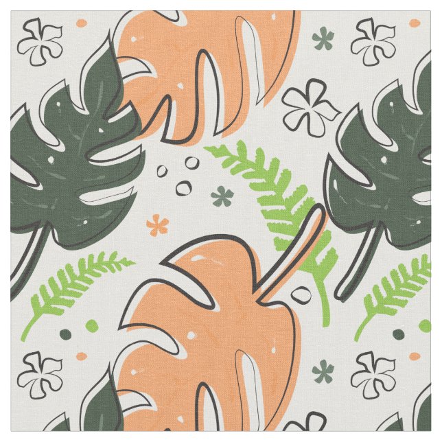 Tissu feuille tropical (Fermer)