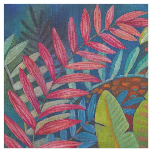 Tissu Feuille tropical vintage de jungle (Échantillon)