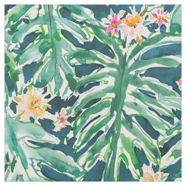 Tissu Feuille tropicale de Monstera de VACANCES (Échantillon)