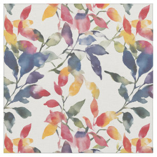 Tissu Feuilles aquarelle