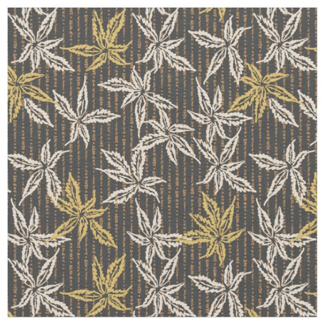Tissu feuilles botaniques Complexe maximaliste noir (Fermer)