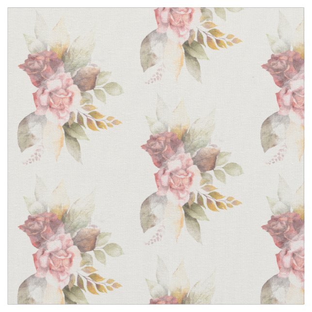 Tissu Feuilles botaniques rouillées d'automne (Fermer)