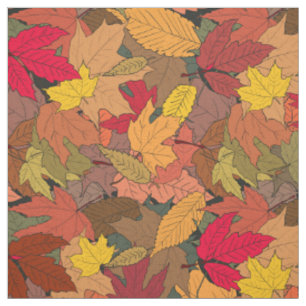 Tissu Feuilles d'automne colorées