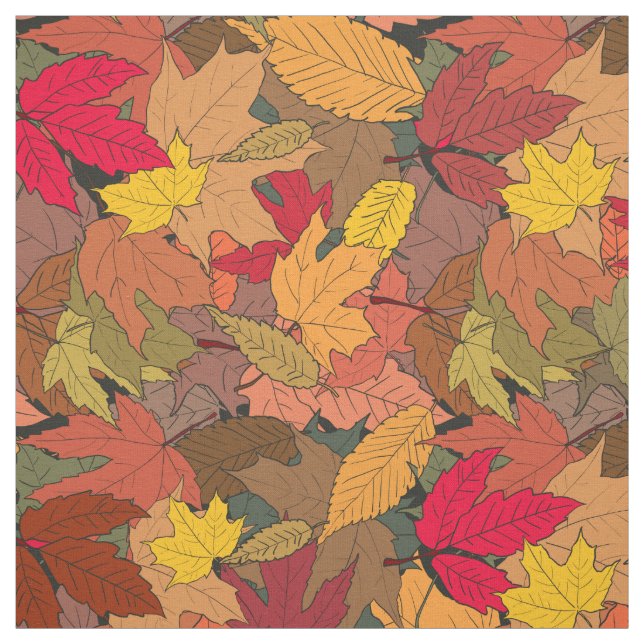 Tissu Feuilles d'automne colorées (Échantillon)