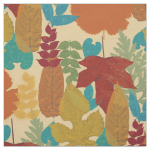 Tissu Feuilles d'automne colorées