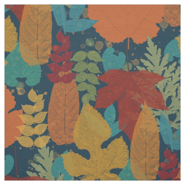 Tissu Feuilles d'automne colorées (Échantillon)
