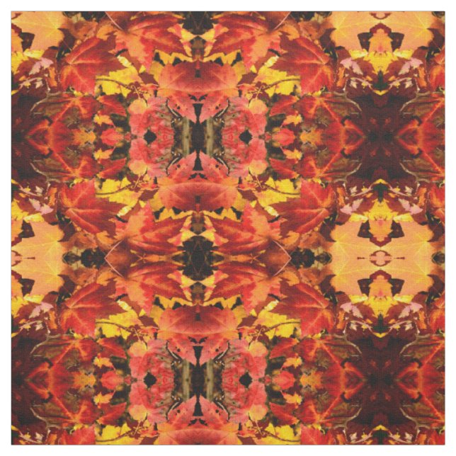 Tissu Feuilles d'automne colorées, feuille d'érable roug (Échantillon)