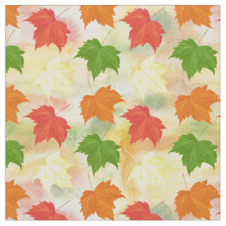 Tissu feuilles d'automne de l'aquarelle