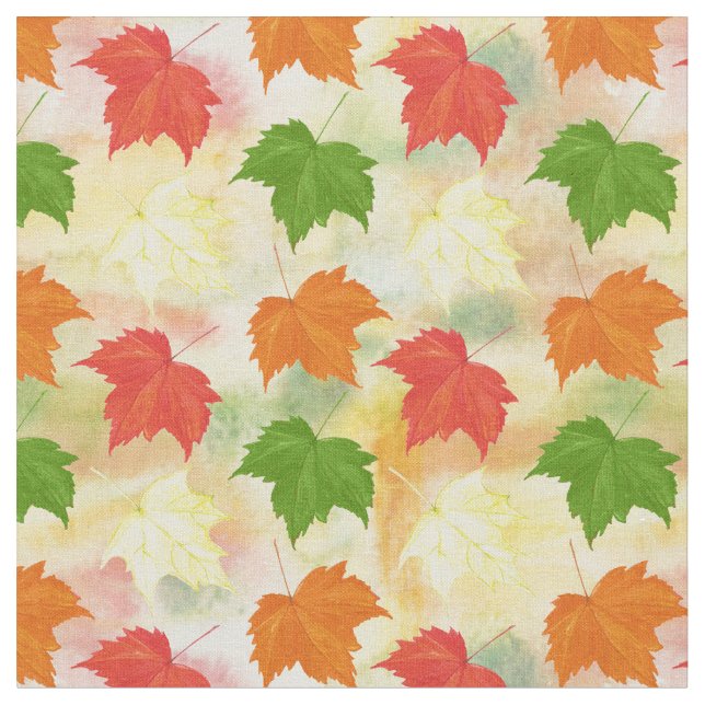 Tissu feuilles d'automne de l'aquarelle (Fermer)