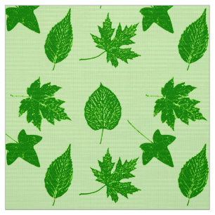 Tissu Feuilles d'automne - émeraude et vert citron