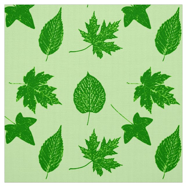 Tissu Feuilles d'automne - émeraude et vert citron (Échantillon)