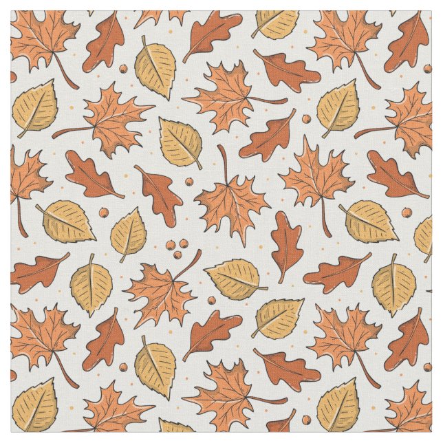 Tissu Feuilles d'automne et Motif d'Acorns (Fermer)